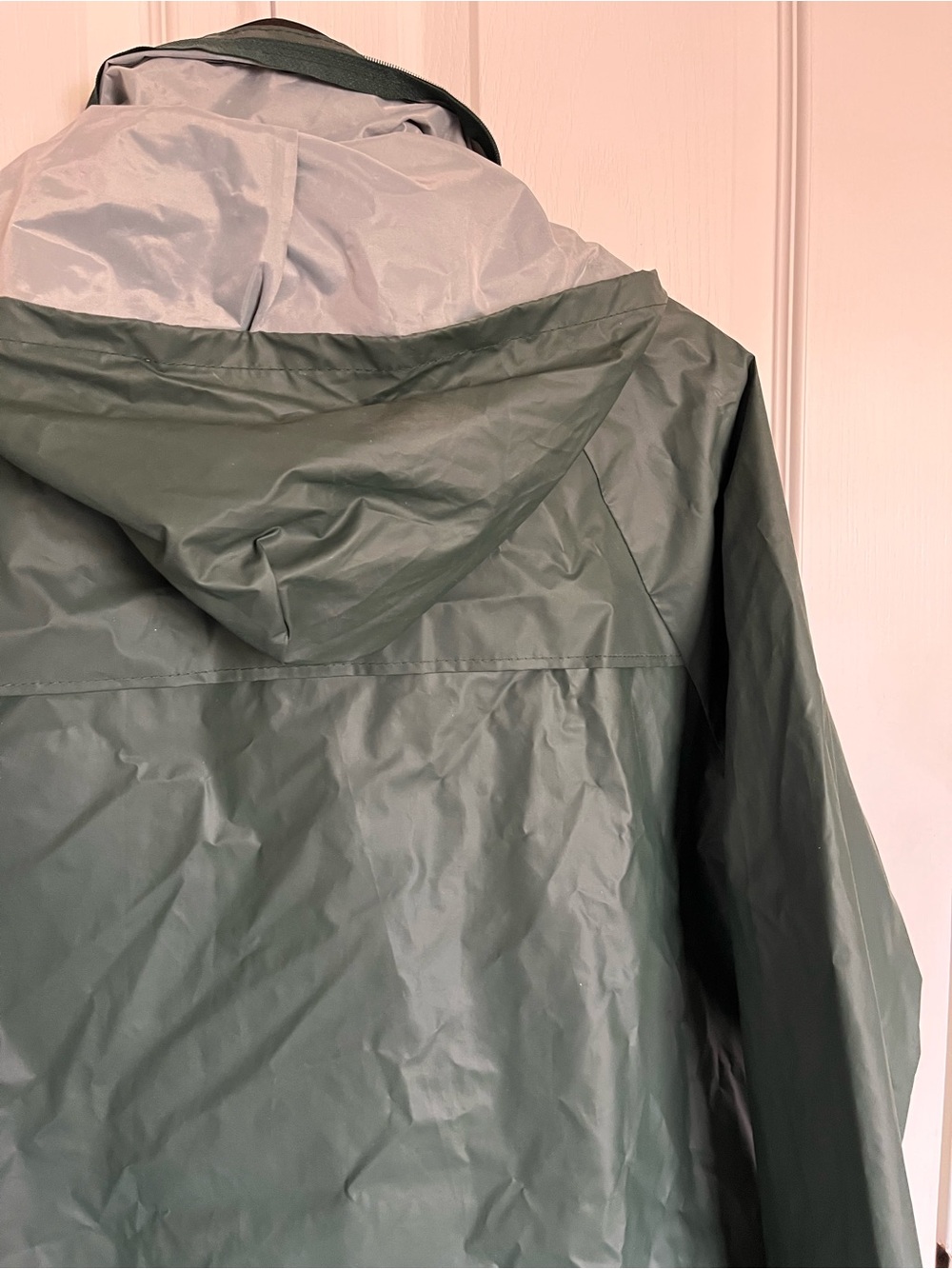 Vintage Academy Broadway Corp Hooded Long Rain Coat Jacket Green Men Size M - Picture 13 of 15